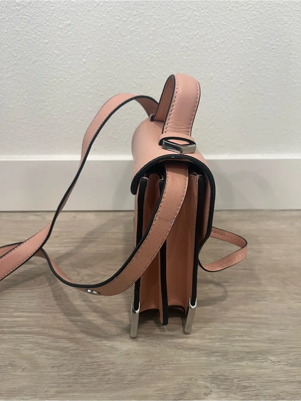 Mackage Rose Pebble Leather Arrow Satchel Crossbody Bag